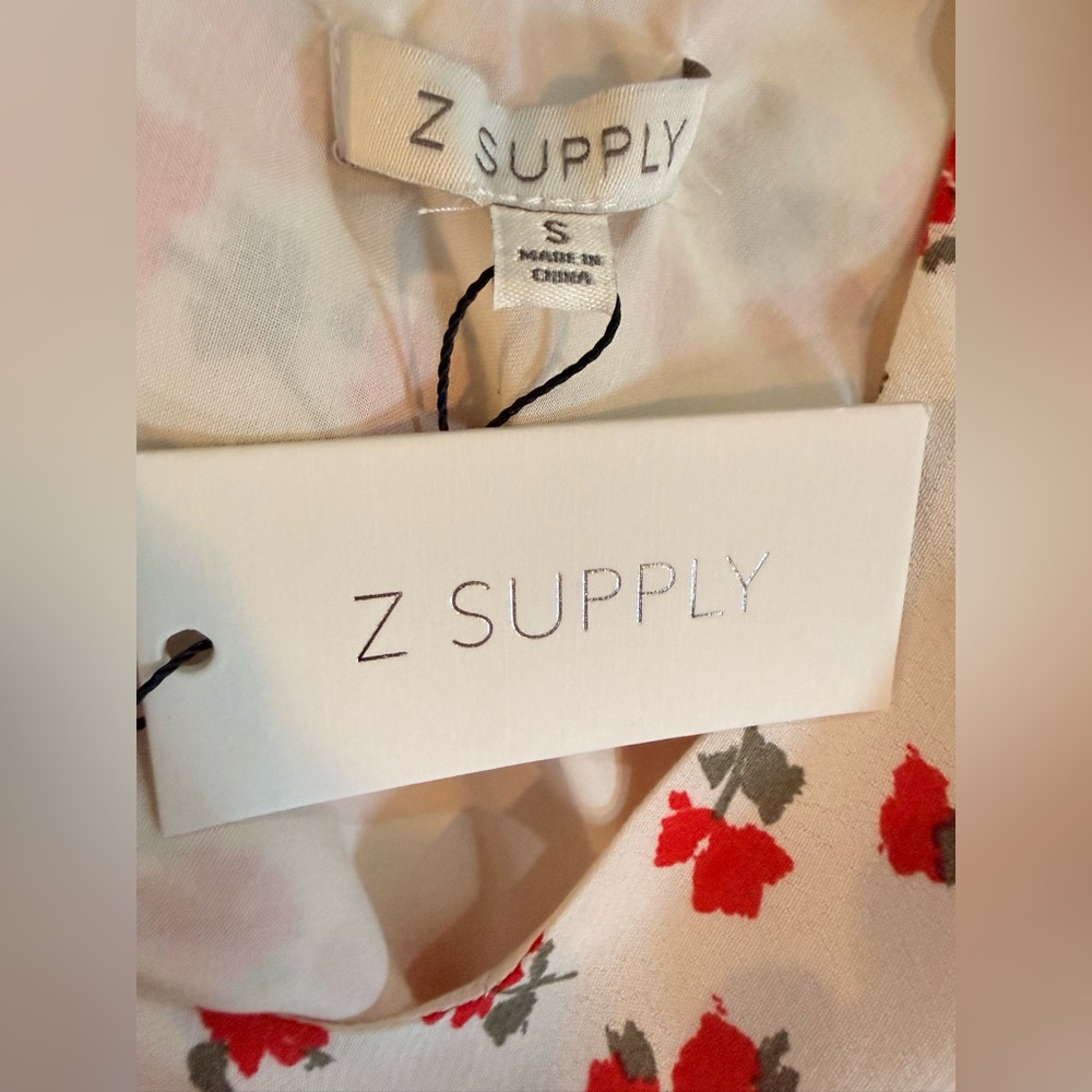 Z SUPPLY HANA LA ROSA IVORY SEA SALT DITSY MAXI DRESS - Picture 8 of 9